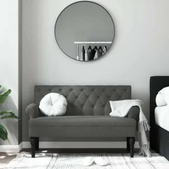 vidaXL bænk med ryglæn mørkegrå 120x62x75,5 cm stof