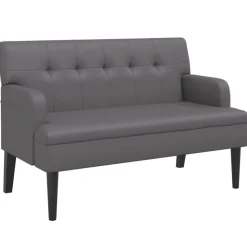 vidaXL bænk med ryglæn 112x65,5x75 cm kunstlæder grå