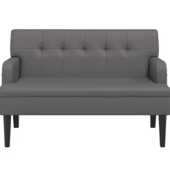 vidaXL bænk med ryglæn 112x65,5x75 cm kunstlæder grå