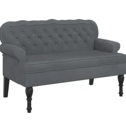 vidaXL bænk med ryglæn 119,5x64,5x75 cm velour mørkegrå