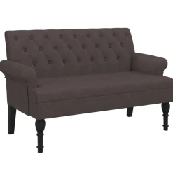 vidaXL bænk med ryglæn 120x62x75,5 cm stof mørkebrun