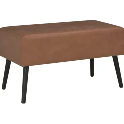 vidaXL bænk med skuffer 80 cm mørkebrun kunstlæder