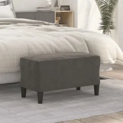 vidaXL bænk 70x35x41 cm fløjl mørkegrå
