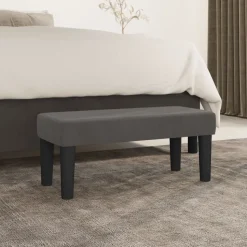 vidaXL bænk 70x30x30 cm fløjl mørkegrå
