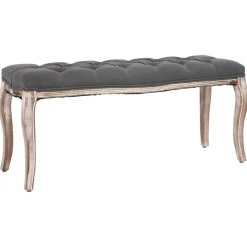 vidaXL bænk 110x38x48 cm lærred massivt træ mørkegrå