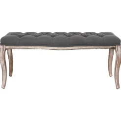 vidaXL bænk 110x38x48 cm lærred massivt træ mørkegrå