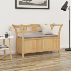 vidaXL bænk 107x45x75,5 cm massivt fyrretræ