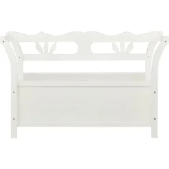 vidaXL bænk 107x45x75,5 cm massivt fyrretræ hvid