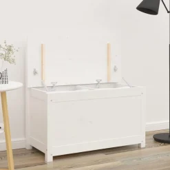 vidaXL bænk 80x41x77 cm massivt fyrretræ hvid