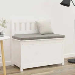 vidaXL bænk 80x41x77 cm massivt fyrretræ hvid