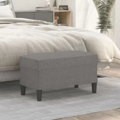 vidaXL bænk 70x35x41 cm stof mørkegrå