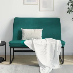 vidaXL bænk 100x75x76 cm stof mørkegrøn