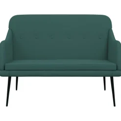 vidaXL bænk 110x76x80 cm stof mørkegrøn