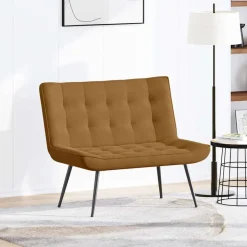 vidaXL bænk 110x74x84 cm velour brun