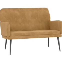 vidaXL bænk 108x79x79 cm velour brun