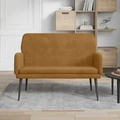 vidaXL bænk 108x79x79 cm velour brun