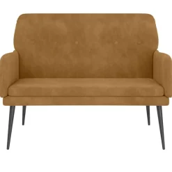 vidaXL bænk 108x79x79 cm velour brun