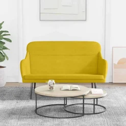 vidaXL bænk 110x76x80 cm velour gul