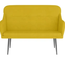 vidaXL bænk 110x76x80 cm velour gul