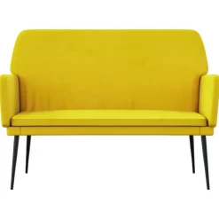 vidaXL bænk 108x79x79 cm velour gul