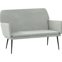 vidaXL bænk 108x79x79 cm velour lysegrå