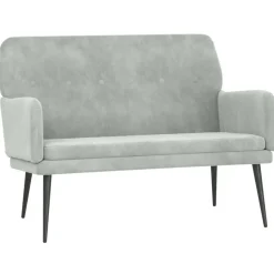 vidaXL bænk 108x79x79 cm velour lysegrå