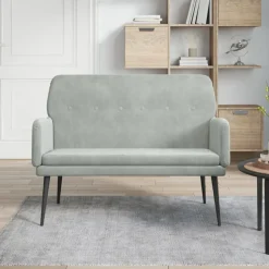 vidaXL bænk 108x79x79 cm velour lysegrå