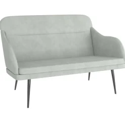 vidaXL bænk 110x76x80 cm velour lysegrå