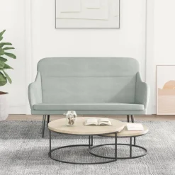 vidaXL bænk 110x76x80 cm velour lysegrå