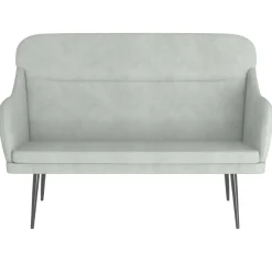 vidaXL bænk 110x76x80 cm velour lysegrå