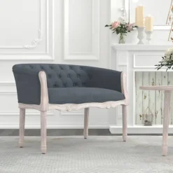 vidaXL bænk 98x56x69 cm velour mørkegrå