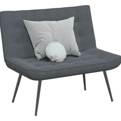 vidaXL bænk 110x74x84 cm velour mørkegrå