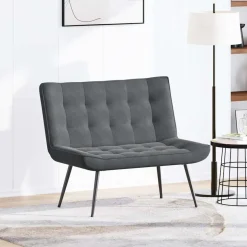vidaXL bænk 110x74x84 cm velour mørkegrå