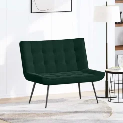 vidaXL bænk 110x74x84 cm velour Mørkegrøn