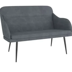 vidaXL bænk 110x76x80 cm velour mørkegrå