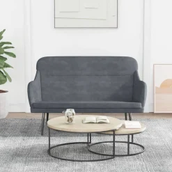 vidaXL bænk 110x76x80 cm velour mørkegrå