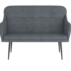 vidaXL bænk 110x76x80 cm velour mørkegrå