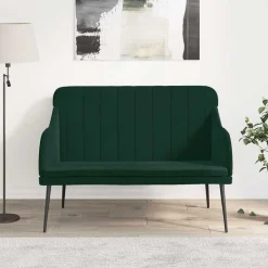 vidaXL bænk 110x76x80 cm velour Mørkegrøn