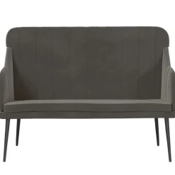 vidaXL bænk 110x76x80 cm velour mørkegrå