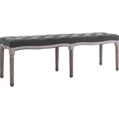 vidaXL bænk 150x40x48 lærred massivt træ mørkegrå