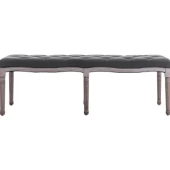 vidaXL bænk 150x40x48 lærred massivt træ mørkegrå