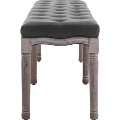vidaXL bænk 150x40x48 lærred massivt træ mørkegrå