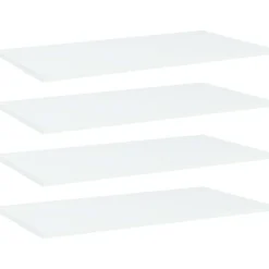 vidaXL boghylder 4 stk. 60x30x1,5 cm konstrueret træ hvid