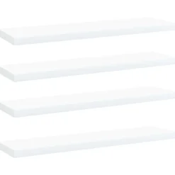 vidaXL boghylder 4 stk. 40x10x1,5 cm konstrueret træ hvid