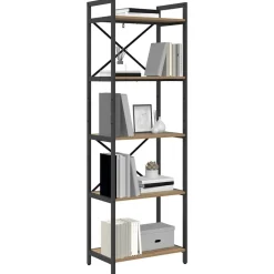 vidaXL Bogreol Artisan Egetræ 56 x 34 x 171 cm Konstrueret træ