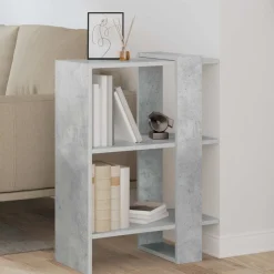 vidaXL Bogreol Beton Grå 52 x 25 x 71,5 cm Konstrueret træ