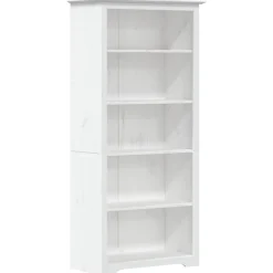 vidaXL bogreol BODO 5 hylder 82x40x173 cm massivt fyrretræ hvid
