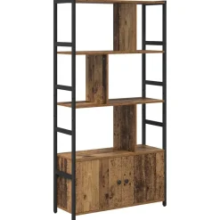 vidaXL Bogreol Gammelt træ 80 x 30 x 155,5 cm Konstrueret træ
