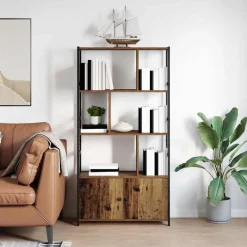 vidaXL Bogreol Gammelt træ 80 x 30 x 155,5 cm Konstrueret træ