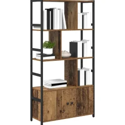 vidaXL Bogreol Gammelt træ 80 x 30 x 155,5 cm Konstrueret træ